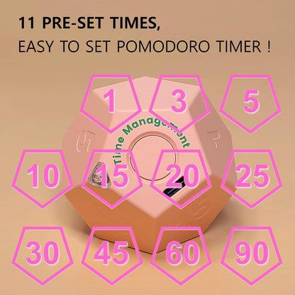 Cube Pomodoro Timer - Flip to Start Countdown, Rechargeable Mini Productivity Timer for Study, Office, 11 Preset Times, Silent/Vibration, Time Management Tool for Kids & ADHD (White)