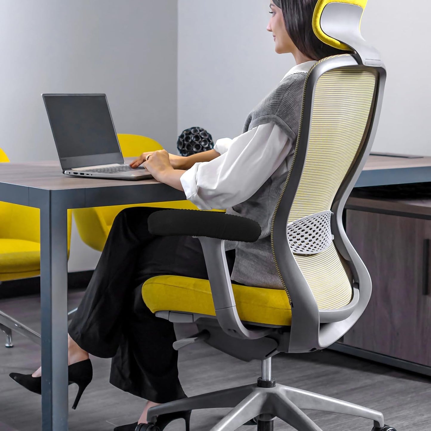 2PCS Office Chair Arm Covers Removable Office Chair Armrest Covers Protectors Arm Rest Cover for Computer Gaming Chairs Arms Pads, 30 X 8cm/11.81 X 3.15in