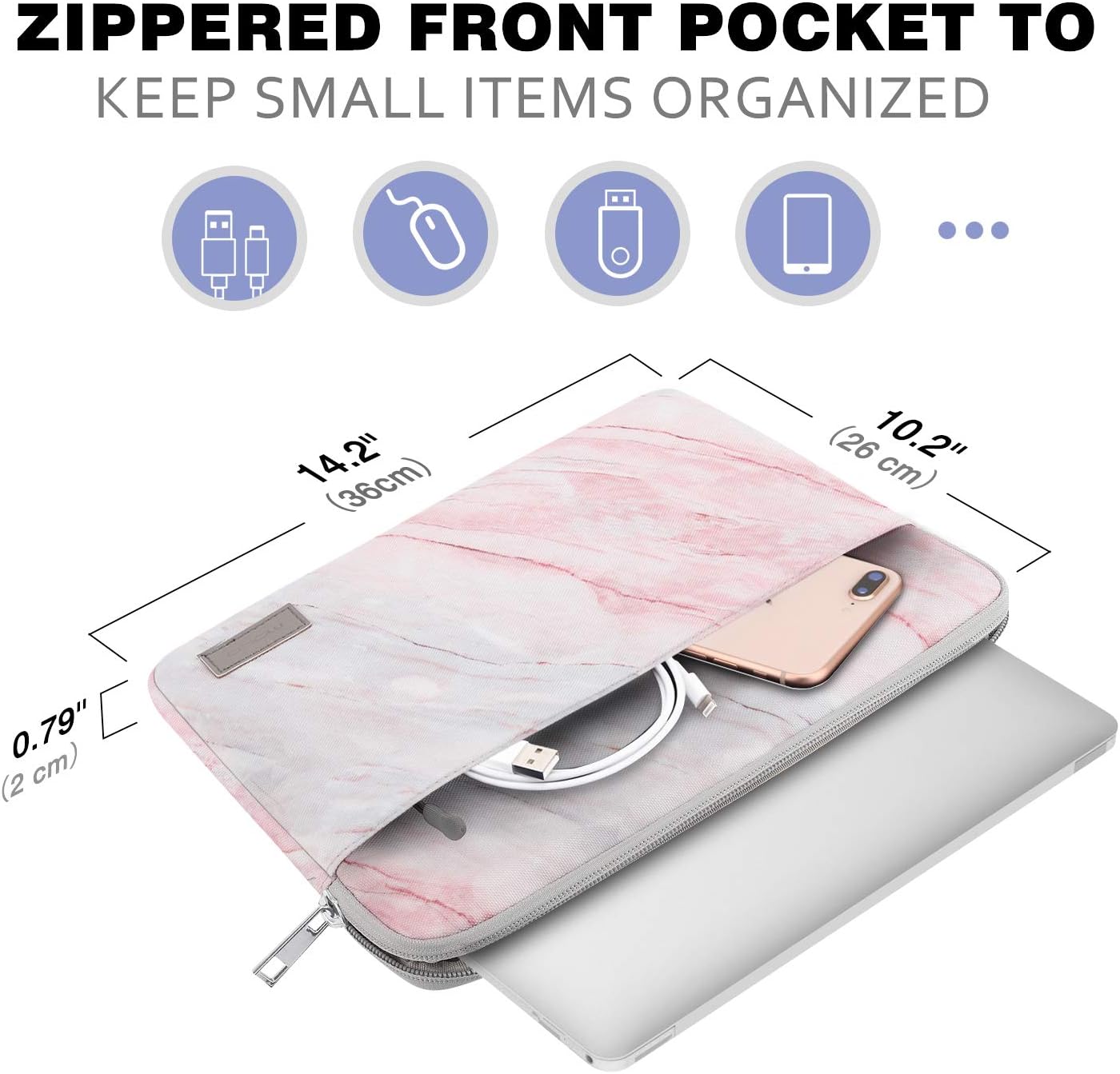 MoKo 9-11 Inch Tablet Sleeve Bag Carrying Case Fits iPad Pro 11 M5/Air M3, iPad A16 2025, i-Pad 10th 10.9, i-Pad 9/8/7th Gen 10.2, iPadAir 5/4th 10.9, Tab S8 11"/Tab A 10.1,Cloudy Pink
