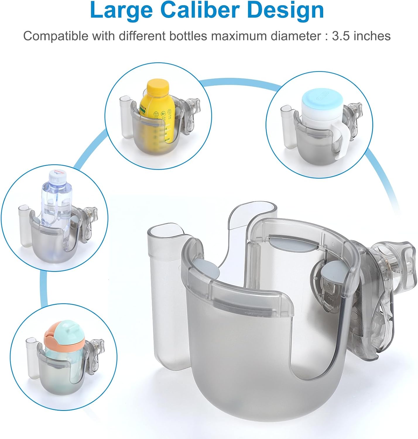 Accmor 2-in-1 Walker Cup Holder with Phone Holder, Wheelchair Cup Holder, Rollator Cup Holder, Cup Phone Holder for Walker, Wheelchair, Rollator, Mobility Scooter
