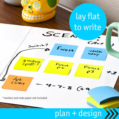 Dry Erase White Board, Foldable Double Sided Magnetic 9x12 in. Small Desktop Size