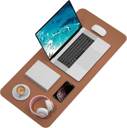 Hsurbtra Desk Pad, 23.6" x 13.8" PU Leather Desk Mat, M Extended Mouse Pad, Waterproof Desktop Blotter Protector, Non-Slip Ultra Thin Small Laptop Keyboard Writing Mat for Office Home, Pink
