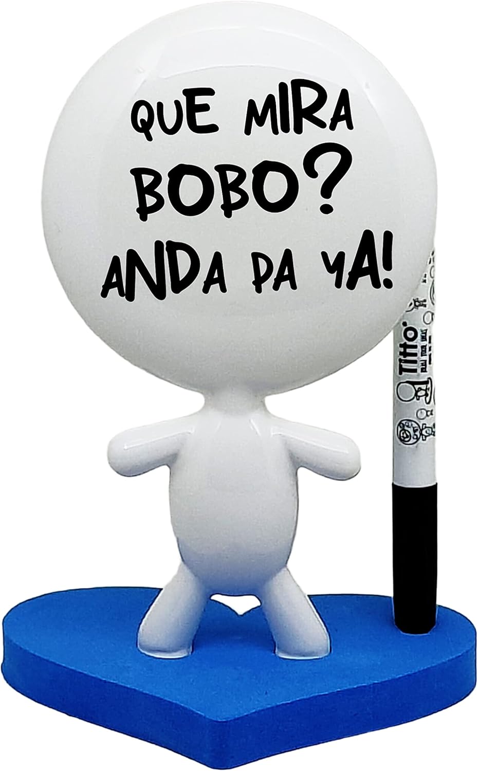 Dry Erase Board - TITTO in Love, Draw Your Ideas - Ceramic Doll - Black Office Design Desk - Coworkers Office Home Gift (Black)