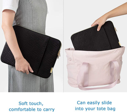 BAGSMART Laptop Sleeve Bag Compatible with MacBook Air/Pro, 13-13.3 inch Notebook, Compatible with MacBook Pro 14 Inch, MacBook Air M2 Sleeve 13 Inch, Repellent Protective Case with Pocket, Pink