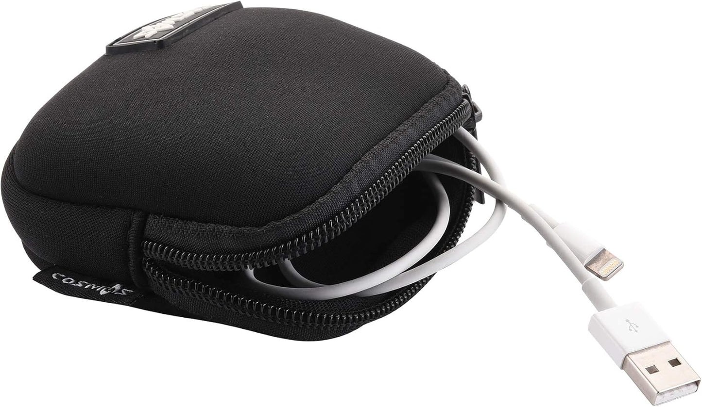 CM Pack of 2 Mini Pouch Case Bag Small Travel Storage Carrying Bag Compatible with MagSafe Power Adapter, Laptop Accessories Cables, Cords, USB Drives, Earphones