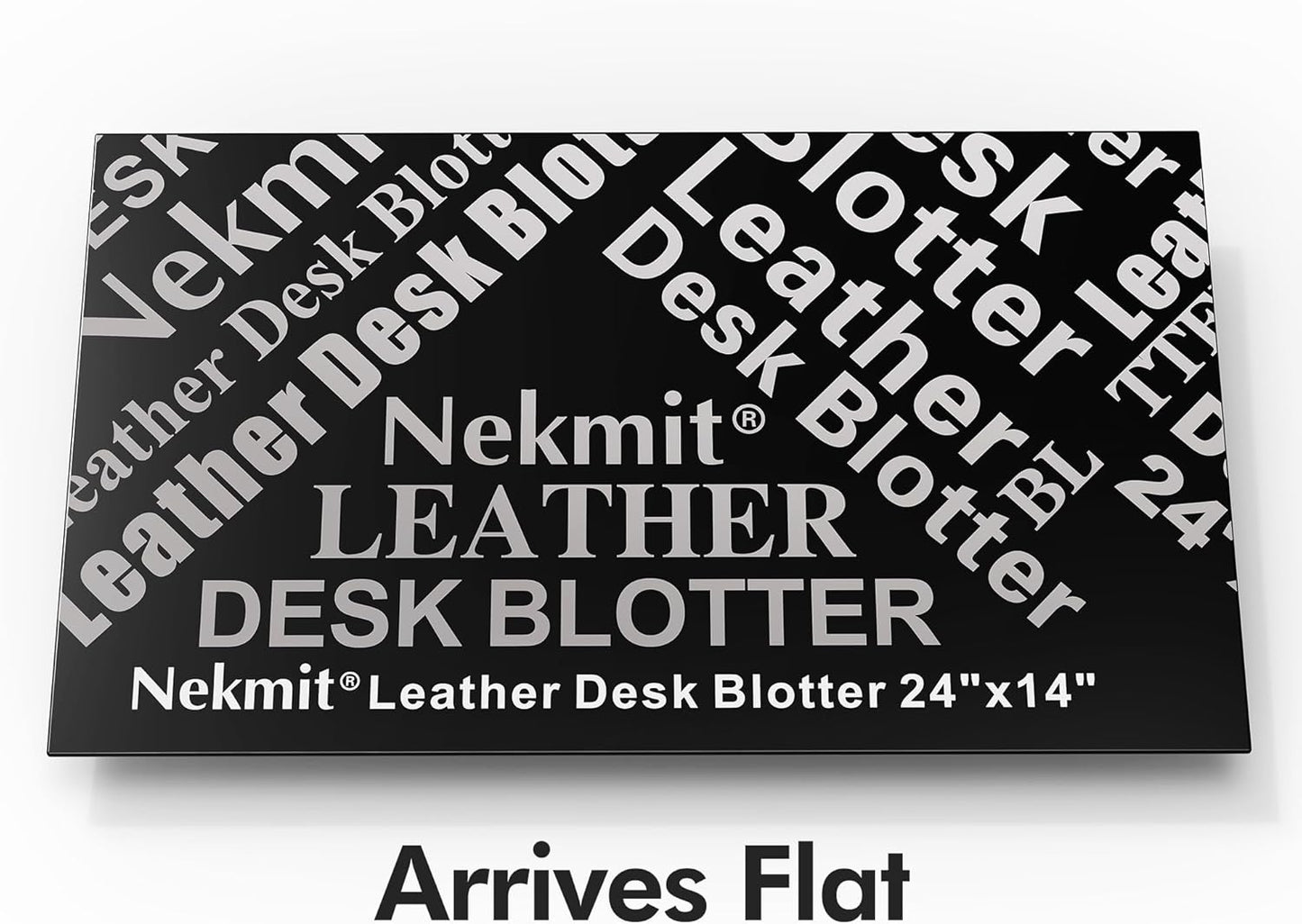 Nekmit Leather Desk Blotter Pad 17 x 12 Inches, Flat, Non-Slip, Waterproof, Black