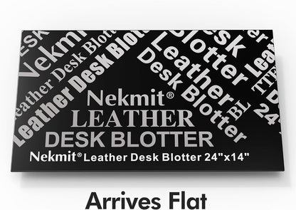 Nekmit Leather Desk Blotter Pad 17 x 12 Inches, Flat, Non-Slip, Waterproof, Black