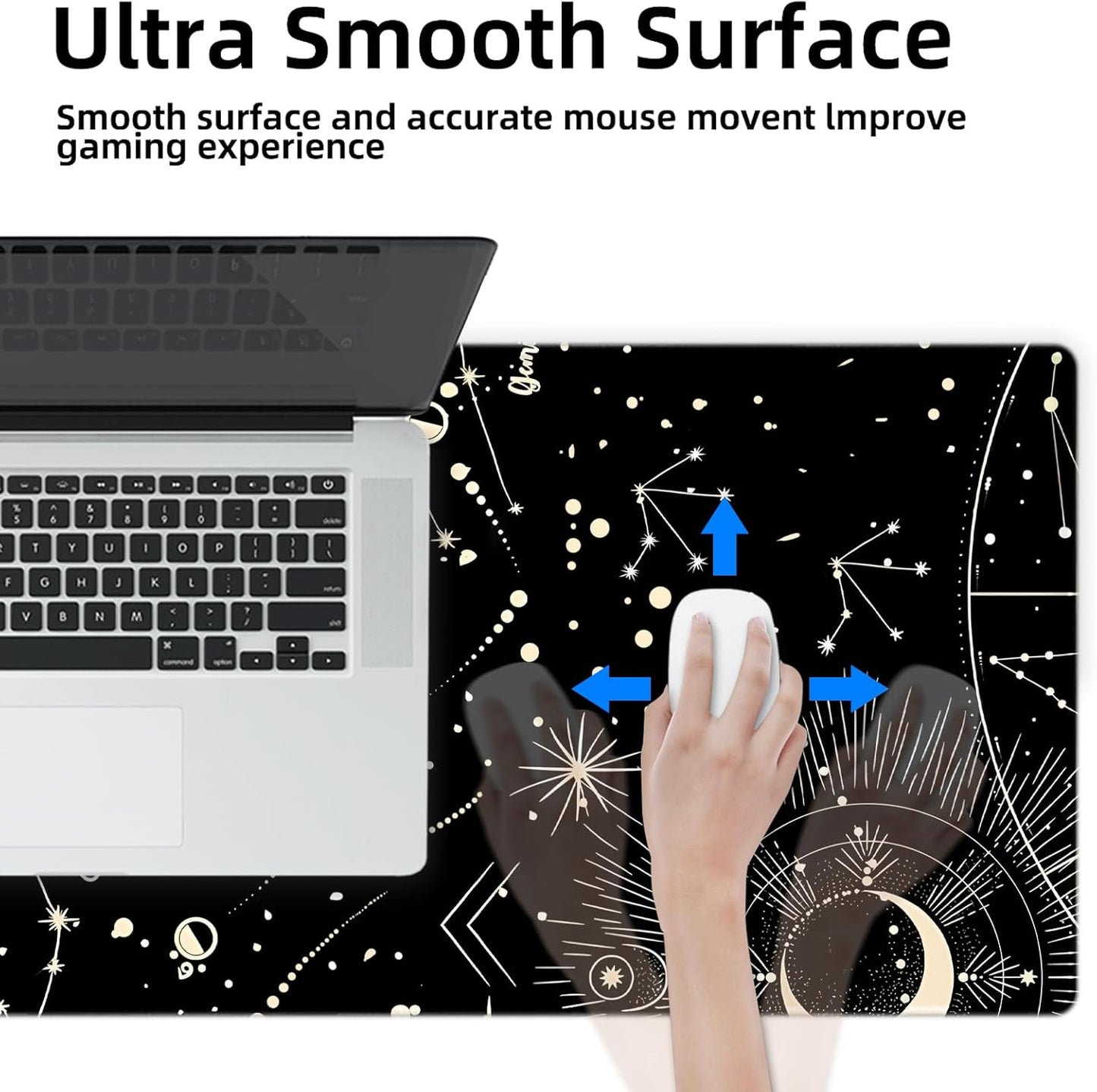Galdas Mouse Pad For Gaming,Forest Background Pattern XXL XL Large Mouse Mat Long Extended MousePad Desk Mat Non-Slip Rubber Mice Pads Stitched Edges Thin (31.5 x 11.8 x 0.12 Inches) Tree