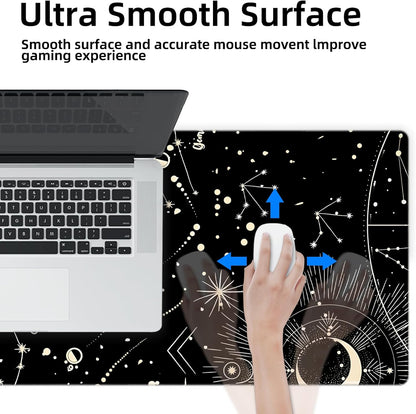 Galdas Mouse Pad For Gaming,Forest Background Pattern XXL XL Large Mouse Mat Long Extended MousePad Desk Mat Non-Slip Rubber Mice Pads Stitched Edges Thin (31.5 x 11.8 x 0.12 Inches) Tree