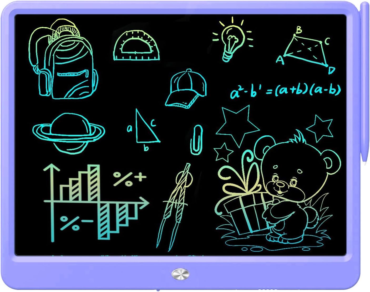 FLUESTON LCD Writing Tablet for Kids, 10 Inch Doodle Board, Colorful Drawing Pad for Toddler, Educational Travel Toy Gifts for 3-8 Year Old Girls Boys, Erase Lock Writing Board - Pink