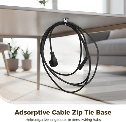 Magnetic Cable Zip Tie Mounts, 25 Pcs Magnets with 100 Pcs Cable Zip Ties, Multipurpose Magnetic Cables Holder for Cables Management, Wire Management Bases