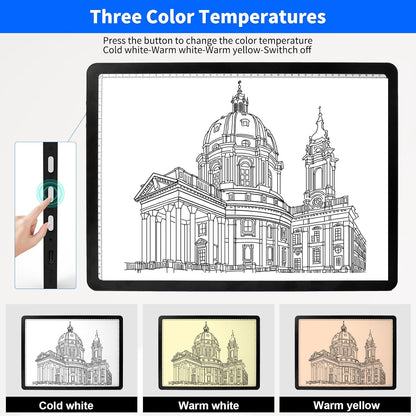 Elice Rechargeable A3 Light Pad for Diamond Painting, Magnetic LED Light Board with Physical Button, Super Bright Diamond Art Light Pad, Ultra-Thin Light Box for Tracing, Weeding Vinyl, Artists -Black