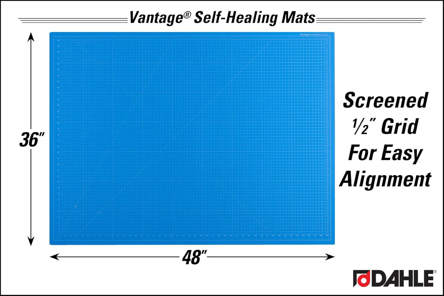 Dahle Vantage 10670 Premium Self-Healing Cutting Mat, 9"x12", 1/2" Grid, 5 Layers for Max Healing, Perfect for Crafts & Sewing, Black