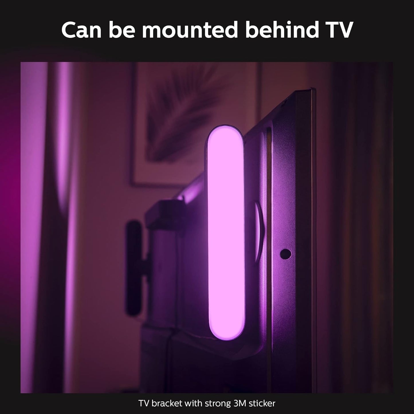 Philips Hue Smart Play Light Bar Base Kit, Black, 2 Pack, White & Color Ambiance LED Color-Changing Light Requires Bridge, Control with App, Works with Alexa, Google Assistant and Apple HomeKit