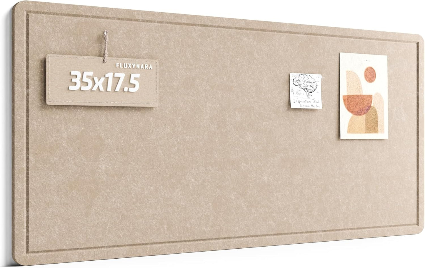 Fluxynara Bulletin Board, 23.6" x 17.5" Cork Board Alternative with 12 Safe Removable Adhesive Tabs, Foldable Felt Pin Board for Home Office, Classroom, Bedroom,Entryway for Walls—Sage