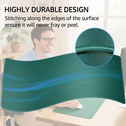 KTRIO Large Gaming Mouse Pad Desk Mat, Superior Micro-Weave Cloth for Precise Mouse Control, Non-Slip Rubber Base, Stitched Edges, Water-Resistant, for Gamer, Office & Home, 31.5" x 11.8" inches