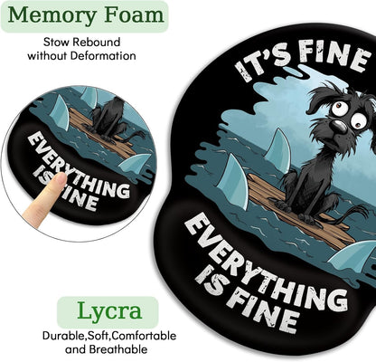 LIMKRIAN Cat Ergonomic Mouse Pad with Wrist Rest, Gaming Mouse Pad with Wrist Support, Funny Mouse Pads for Desk, Computer Mousepad with Non-Slip Pain Relief PU Base, Cute Office Desk Accessories
