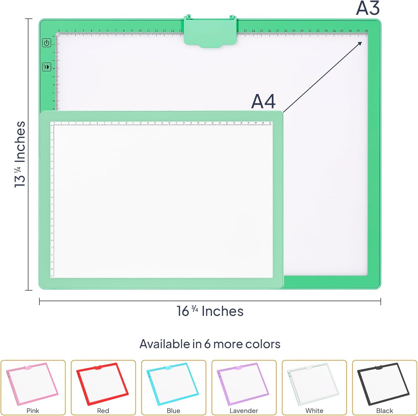 iVyne Rechargeable A3 Light Pad for Diamond Painting - LED Light Board for Weeding & Tracing - Diamond Art Light Pad - Ultra-Thin & Portable - Perfect for Artists & Crafters - Blue
