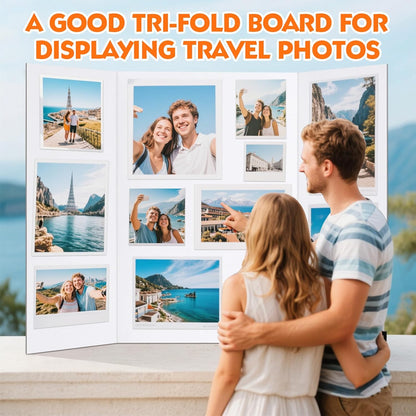 TUXITA Trifold Poster Board,4 Pack 36" x 48" Large White Corrugated Poster Boards,Science Fair Display Boards,Project Boards Perfect for School Projects, Event Displays and Business Presentations