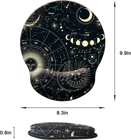 Mouse Pad with Wrist Support, Ergonomic Mouse Pad with Memory Foam Wrist Rest Cushion, Non-Slip Rubber Base Gaming Mice Pad for Home Office Computer Laptop, Flowers Grass