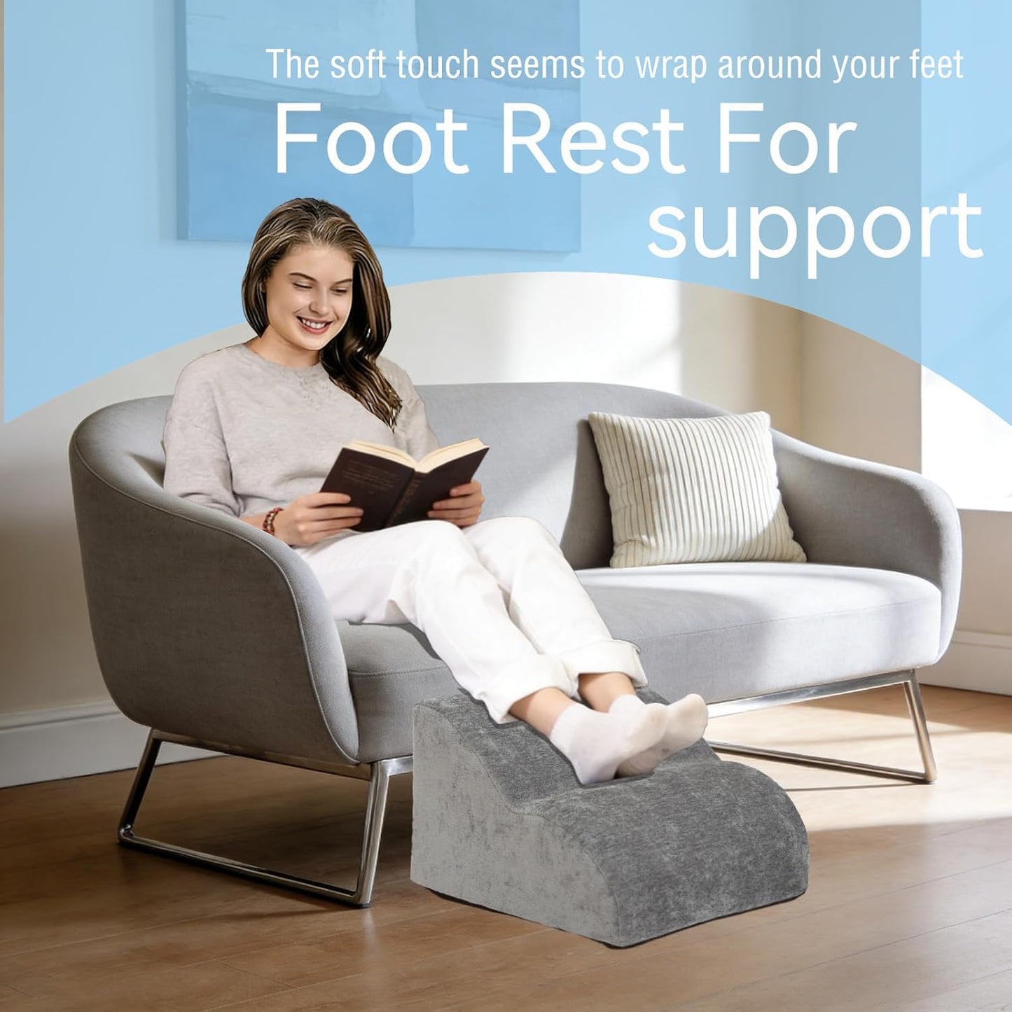 Foot Rest for Under Desk at Work.Multifunctional 3-Tier Foot Stool,with Washable Footrest.for Under Desk,Office Chair Gaming Chair & Sofa,Leg Elevation Pillow,Supports Posture-Brown