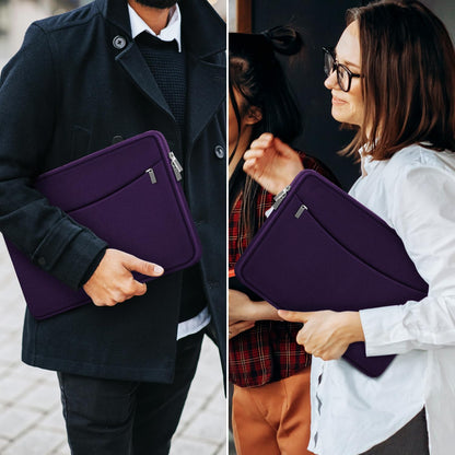 Laptop Sleeve Case 14 inch, Shockproof Protective Laptop Cover Briefcase Carrying Computer Bag with Accessory Pocket Portable Computer Sleeve for 14" MacBook, HP, Dell, Lenovo, Acer, Black