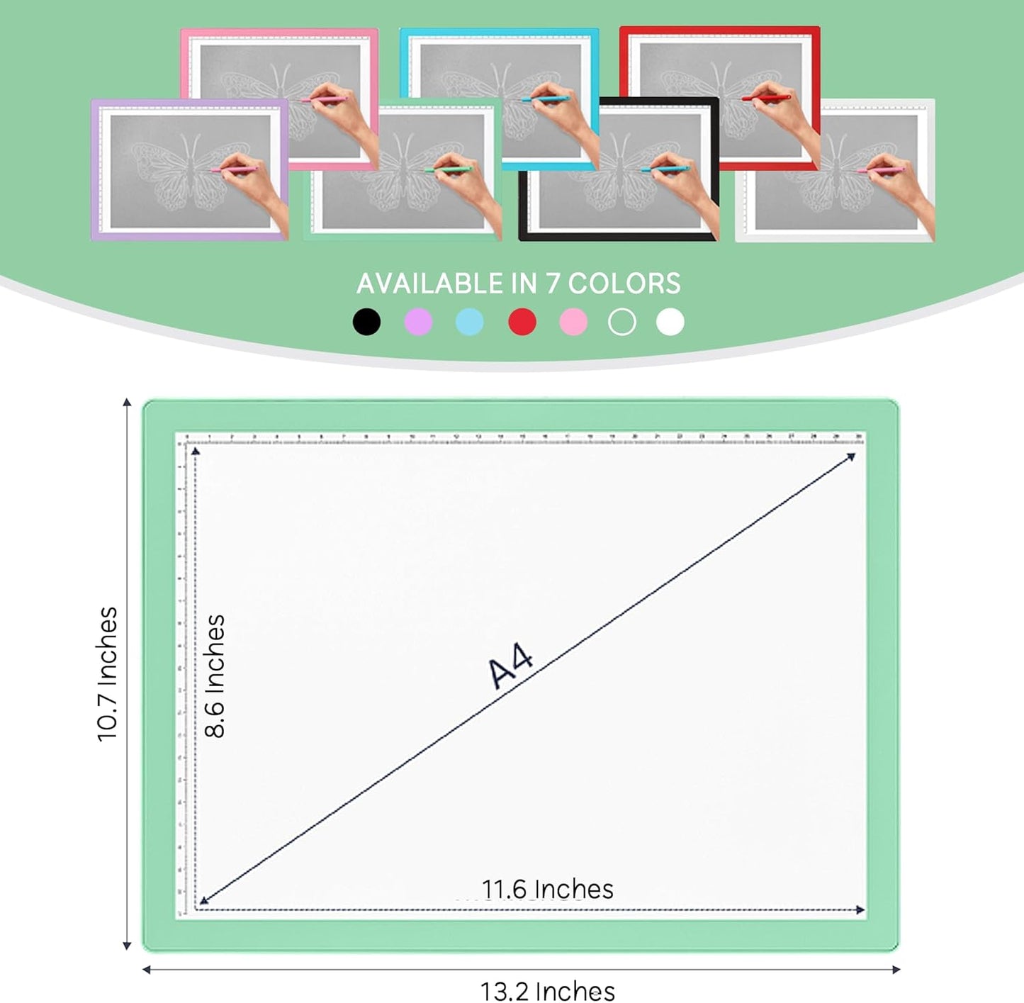 iVyne Rechargeable A4 Light Pad for Tracing & Weeding - LED Light Board for Weeding Vinyl - for Cricut Vinyl Weeding Tools - Ultra-Thin & Portable - Perfect for Artists & Crafters - Pink