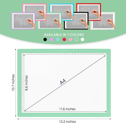 iVyne Rechargeable A4 Light Pad for Tracing & Weeding - LED Light Board for Weeding Vinyl - for Cricut Vinyl Weeding Tools - Ultra-Thin & Portable - Perfect for Artists & Crafters - Pink