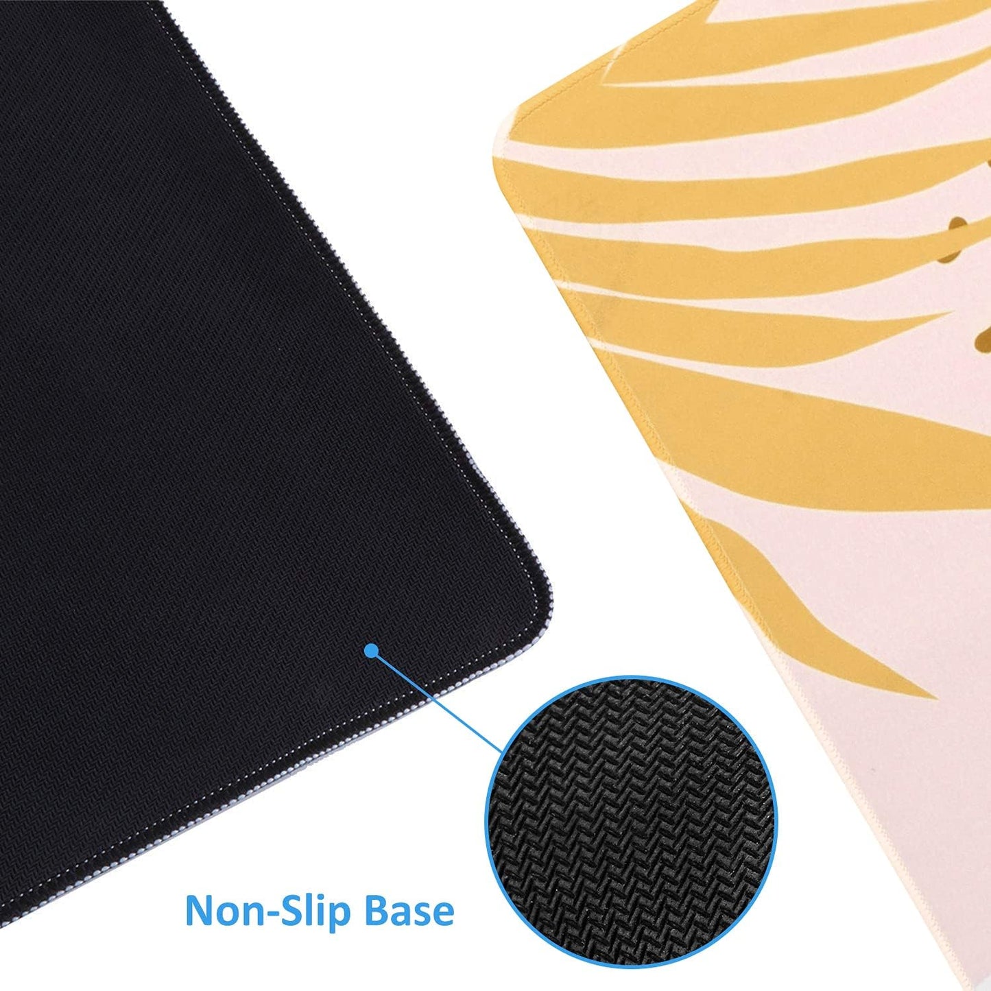 iCasso Desk Cover Mat, Office Mouse Pad, Desk Protector Mat, Extra Large Matt for Desktop,Anti-Slip XXL Big Mousepad with Stitched Edges for Computer Keyboard Retro Black - Colors A