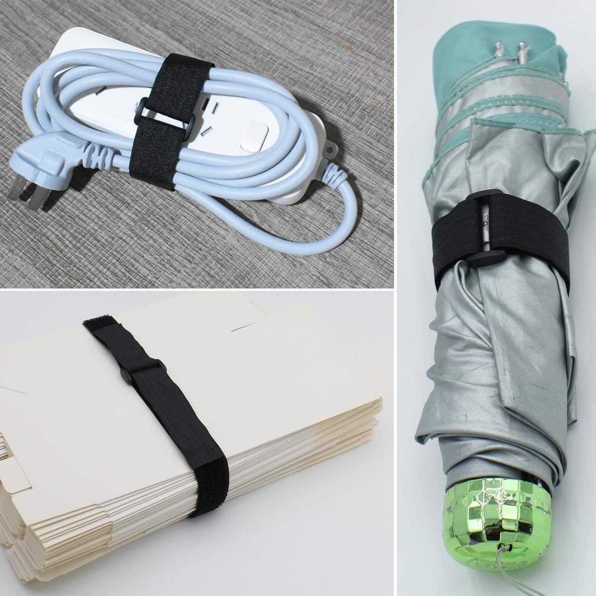YiwerDer Reusable Fastening Cable Straps and Cable Ties Set 20 Pack(8"-12"-18"), Adjustable Multi-Purpose Hook and Loop Cord Ties to Keep Cords Organized and Tidy