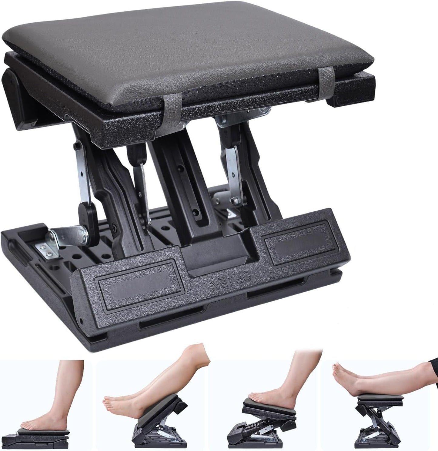 Scalebeard Foot Rest for Under Desk at Work,Height Adjustable Infinite Angle Ergonomic Foldable Footrest for Office, Gaming,Computer, Removable Pad Desk Foot Stool with Massage Beads,for All Seasons