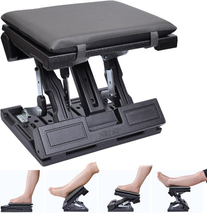 Scalebeard Foot Rest for Under Desk at Work,Height Adjustable Infinite Angle Ergonomic Foldable Footrest for Office, Gaming,Computer, Removable Pad Desk Foot Stool with Massage Beads,for All Seasons