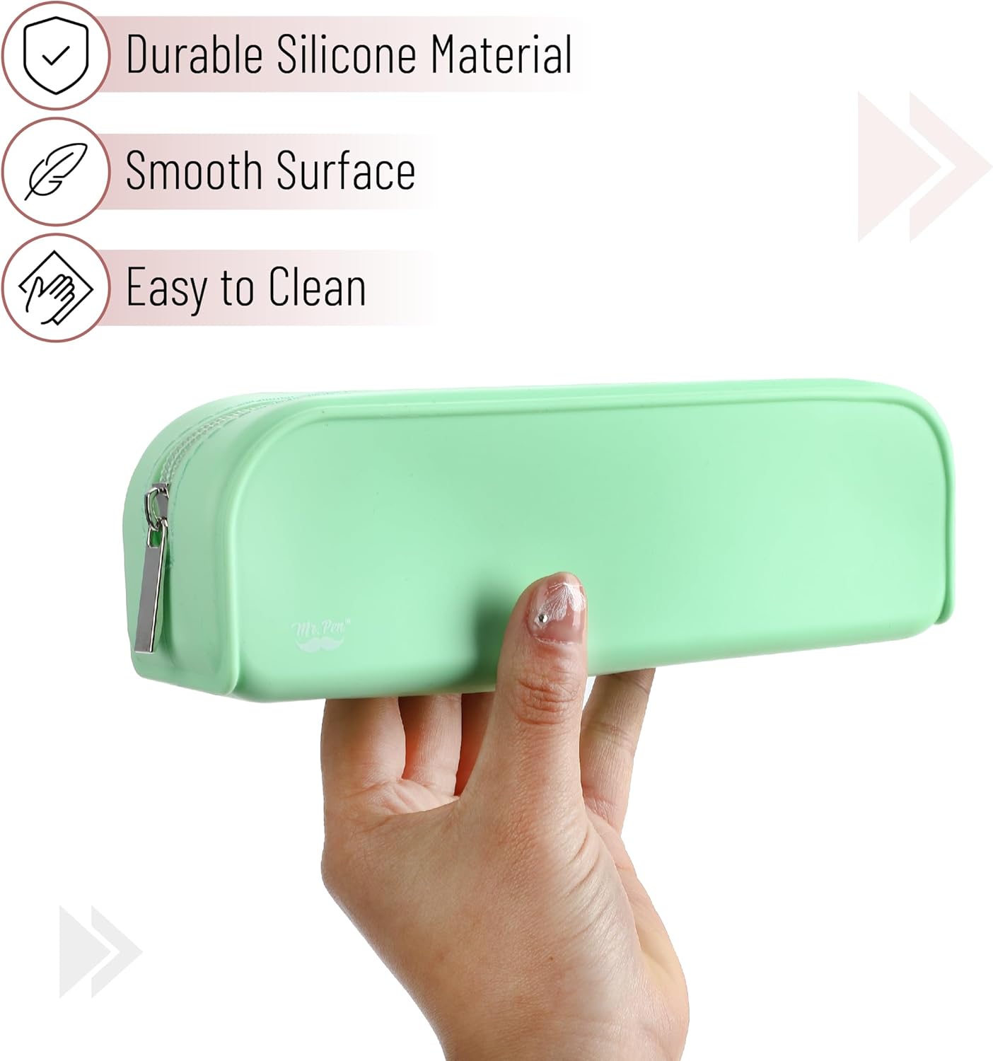 Mr. Pen- Silicone Pencil Case, Aesthetic Pencil Bag for Women, Makeup Pouch, Multifunctional Pouch for Stationery, Cosmetics and Electrical Goods Storage