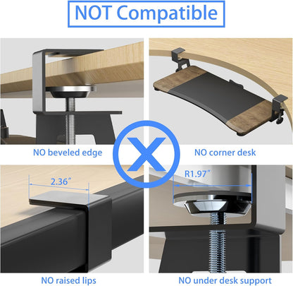 suptek Keyboard Tray Under Desk Pull Out with C Clamp Mount, Computer Keyboard & Mouse Tray, 25.6 (30 Including Clamps) x 11.8 inch Slide-Out Platform Computer Drawer for Typing, Black, DSF1