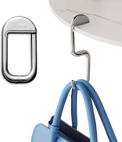 FLIP Bag Hook - Newly Redesigned. Portable Purse Hanger for Table with Magnetic Closure - Now Holds up to 50 lbs (Gold)
