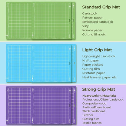 HTVRONT Standard Grip Cutting Mat, 6 Pack Cutting Mat 12x12 Compatible with Cricut Maker 3/Maker 4/Maker/Explore 3/4/5/Air 2/One, Standard Adhesive Sticky Quilting Cutting Mats Replacement Accessories