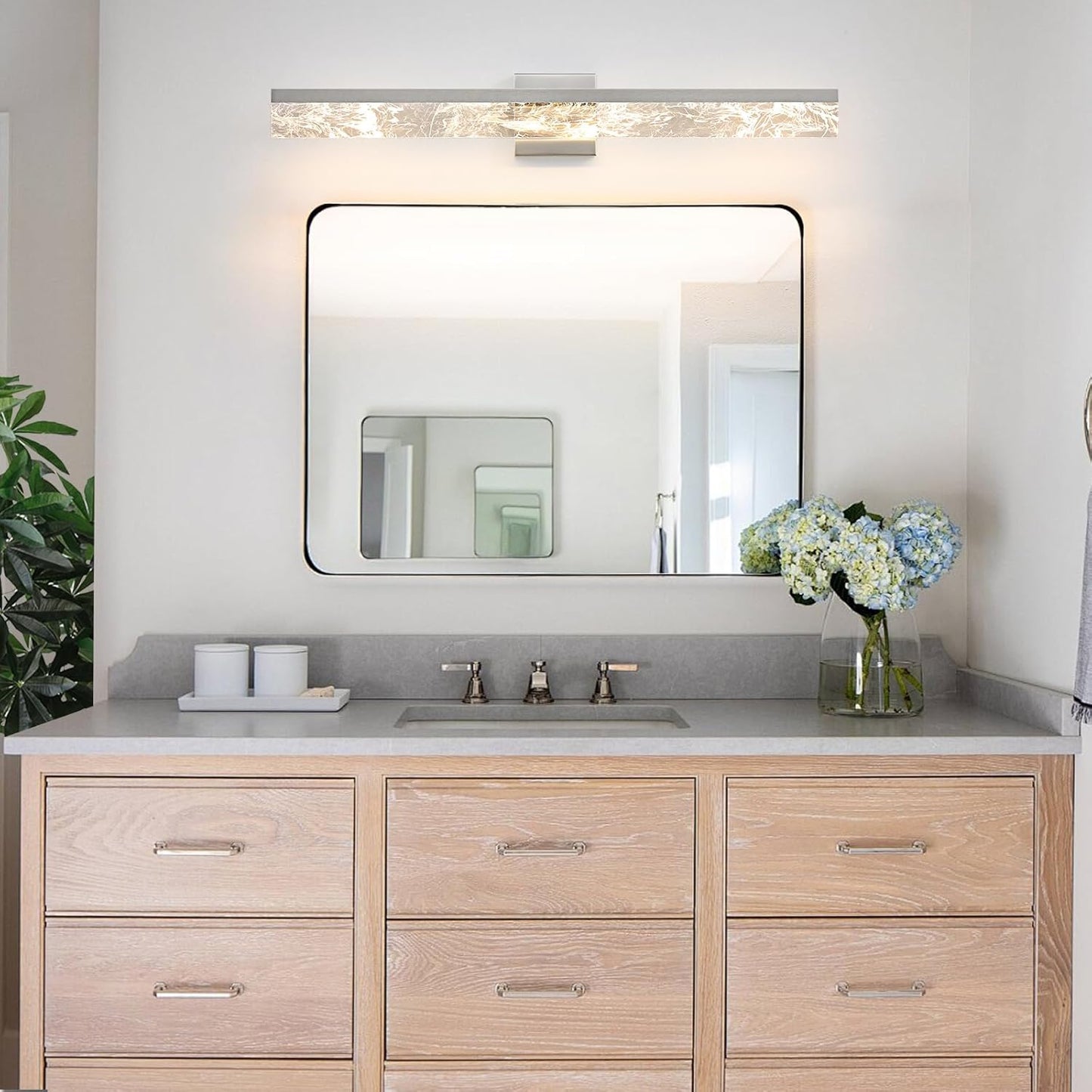 AIJIASI 39-Inch Brushed Gold Vanity Light Fixture, 28W Dimmable LED Modern Light Bar for Bathroom Mirror, Restroom, Bedroom (3000K)