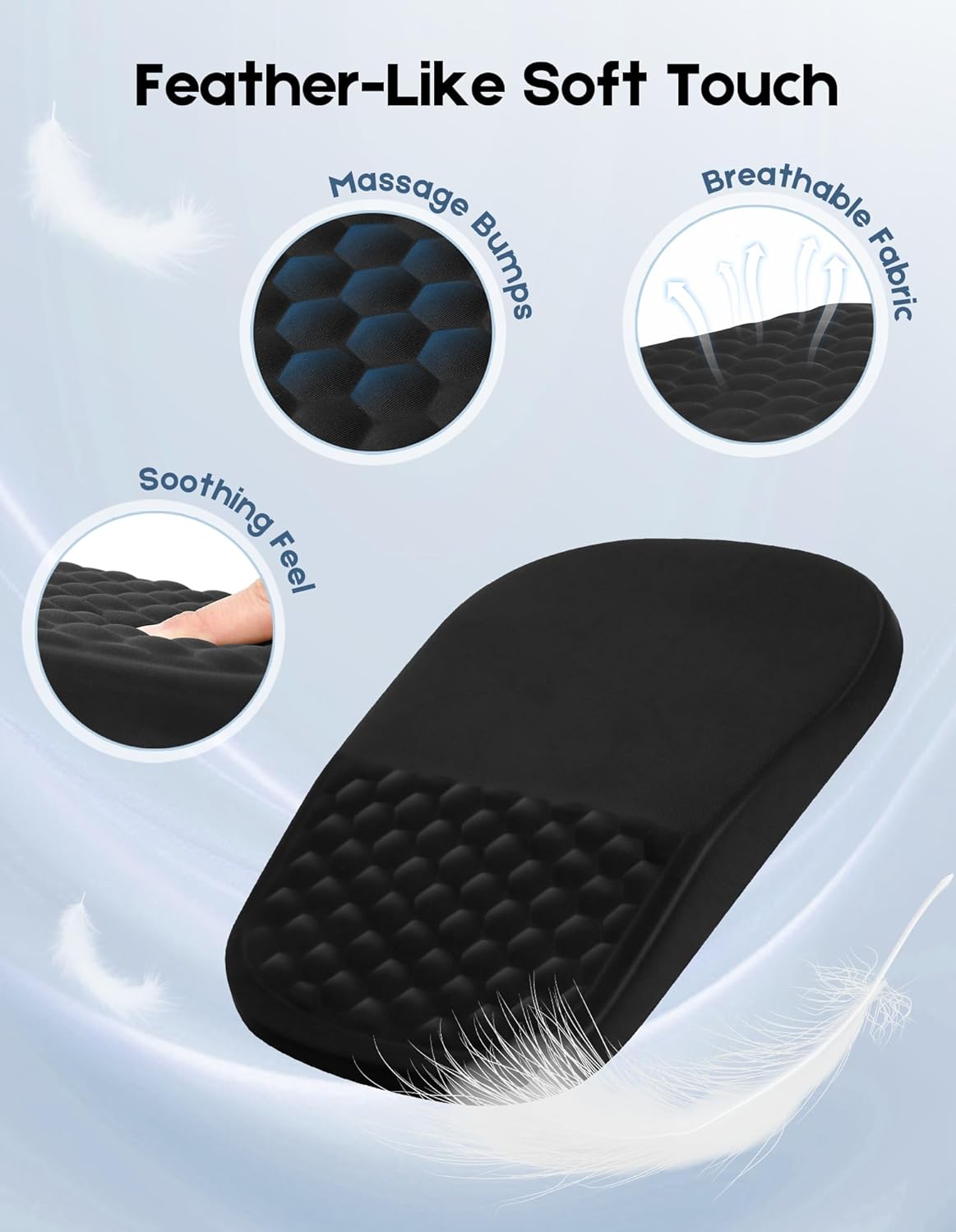 Mouse Pad with Wrist Rest, Ergonomic Mouse Wrist Rest for Pain Relief, Mousepad with Massage Bumps Design, Soft Memory Foam, Non-Slip Base, Wrist Pad for Mouse for Office School Home Gaming