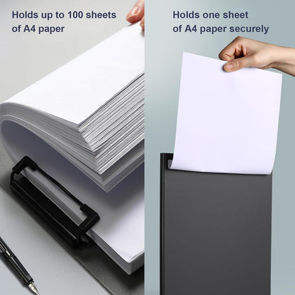 CATOOMUU Clipboard Folder 5 Pack Black Flip Cover Metal Clip, 360° Foldable Writing Board, Frosted PP Letter/A4 Size, Portable File for Office Nurse Teacher Student Contractor Home School