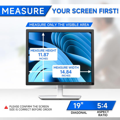 [2-Pack] Privacy Screen For Computer Monitor, 27-Inch 16:9 Aspect Ratio; Anti Spy/Bule Light/Glare And Eye Protection, 2 Install Ways Removable For Office, Airport, Cafe And Other Public Area; Diagonal 27 Inches, Width 23.53 Inches, Height 13.24 Inches