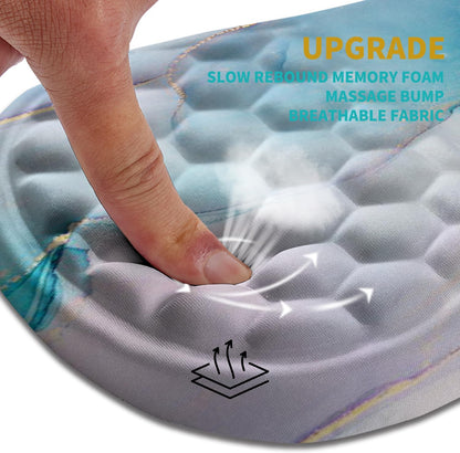 Hokafenle Ergonomic Mouse Pad Wrist Support, Wrist Rest Mousepad for Carpal Tunnel Pain Relief with Integrated Memory Foam Slope Massage Bulge (11.8x7.9 inch,Topographic Contour)