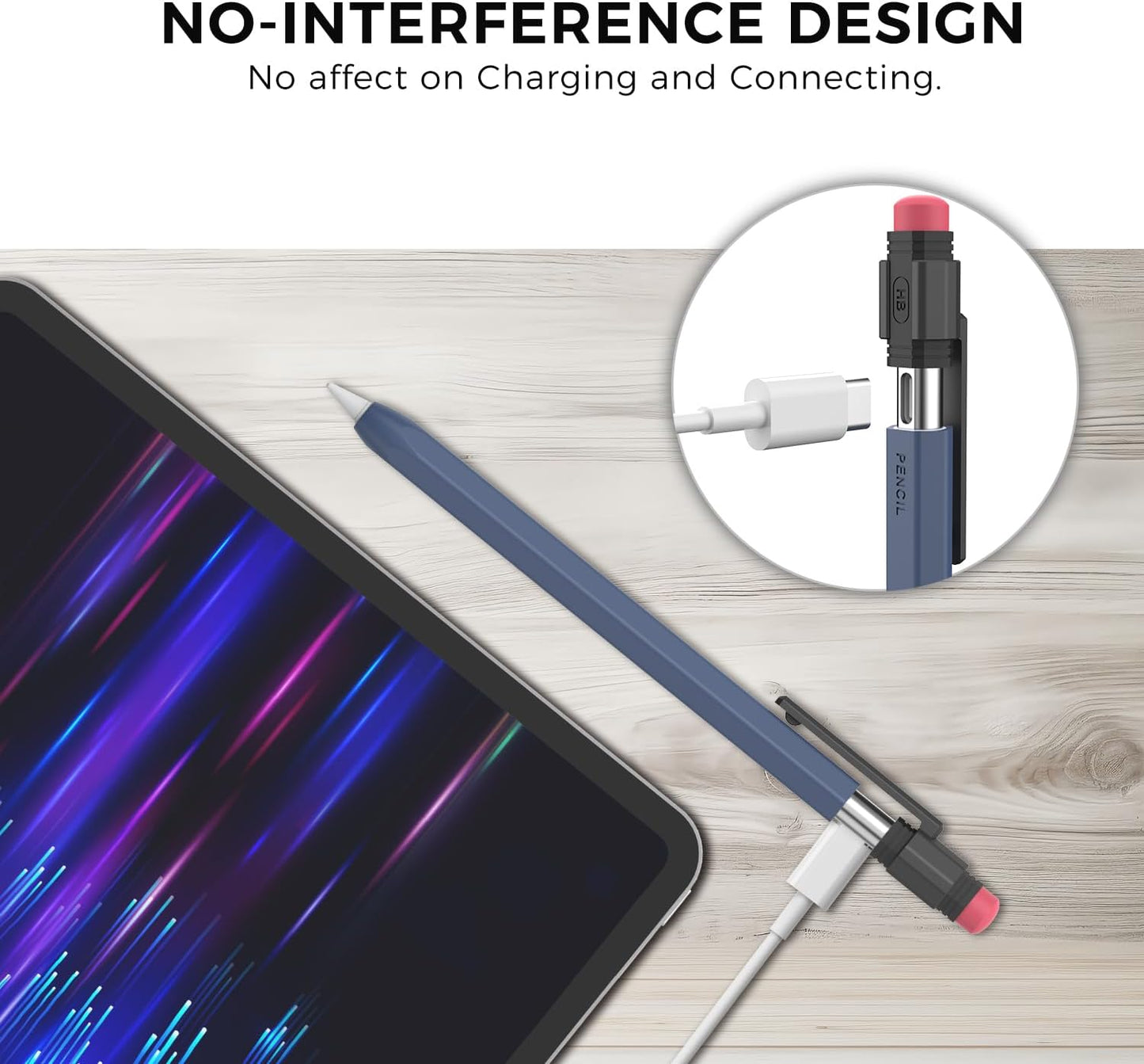TRONWIN Apple Pencil USB C Case,Silicone Sleeve Protective Cover Perfect Grip Skin Classic Design with Sturdy Clip Compatible with Apple Pencil USB-c for ipad pro (Deep Grey)