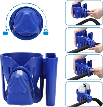 Accmor Stroller Cup Holder, Universal Cup Holder for Stroller Walker Bike, 360° Rotatable Large Caliber Designed Bottle Holder for Stroller, Bike, Wheelchair, Scooter