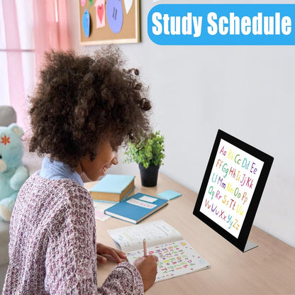 Magnetic Desktop Bulletin Board with Stand for Home, Office & Kitchen, Tabletop Memo & Memo Display Board for Notes, Menus & Office Supplies(13.78 x 10 x 4 Inches)