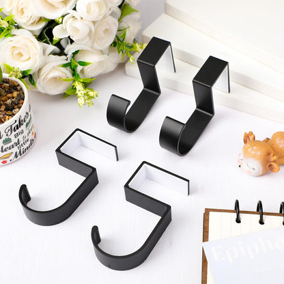 CroBlissful 4 Pcs Purse Hook for Table Nail Free Handbag Hanger for Desk Heavy Duty Purse Hook for Hanging Bags Umbrellas Keys Cups Headphone(Black)