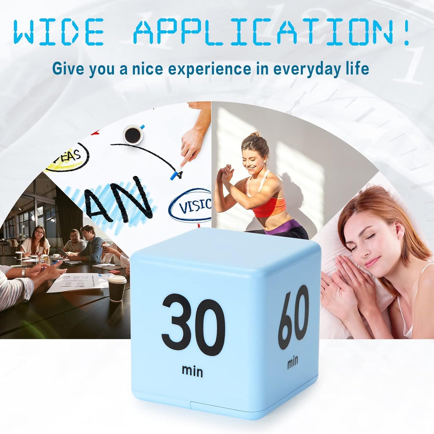 Weewooday Cube Timer, Gravity Sensor Flip Timer for ADHD Productivity, Classroom Kitchen Study Workout Cooking Desk Timers for Time Management, 15 20 30 60 Minutes Countdown Tool(Pink)