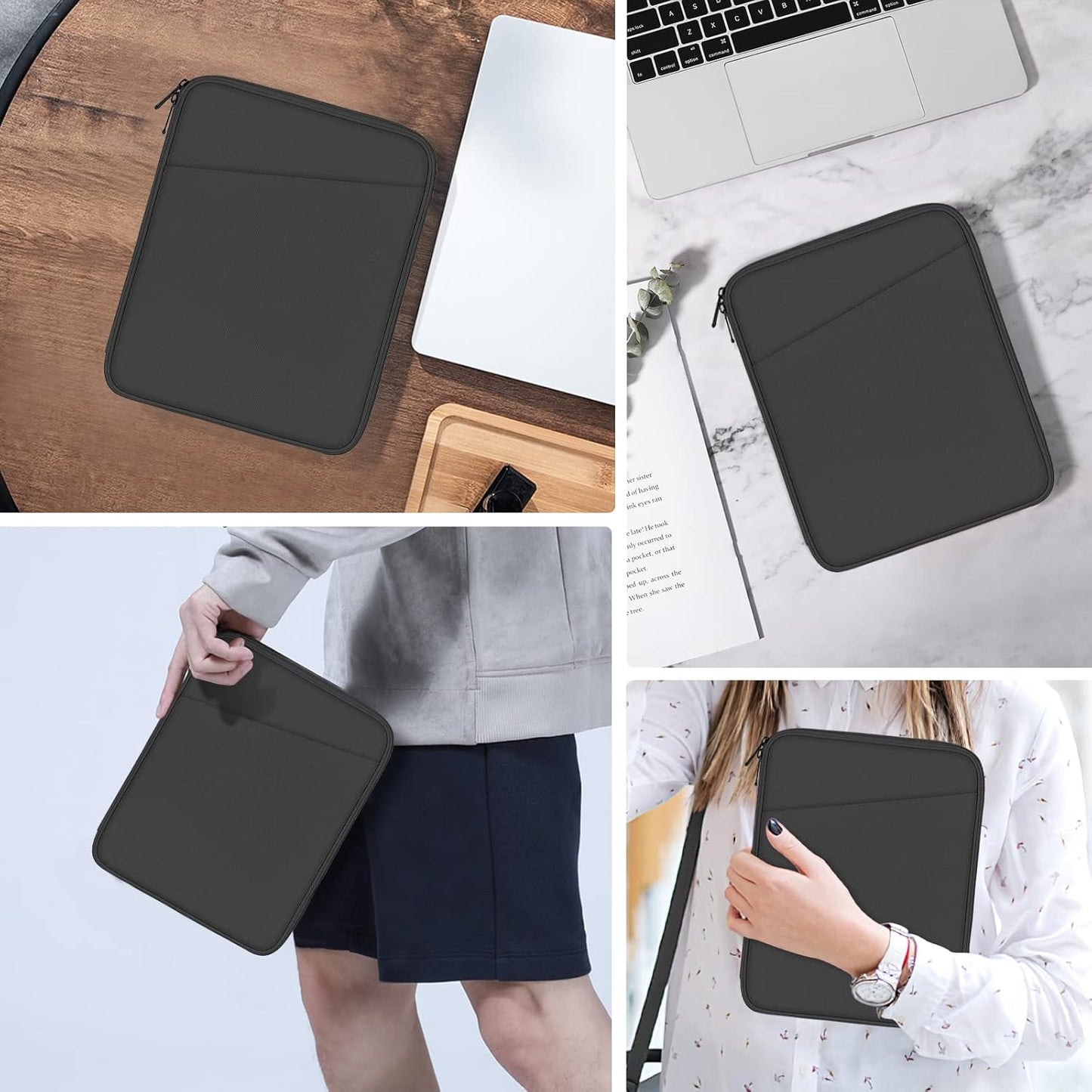 MoKo 9-11 Inch Tablet Sleeve Case, Fits New 11inch iPad Air M4/Pro M5, iPad A16 11", i-Pad 10/9/8/7th/Air 5/4th 10.9"/10.2", Tab S9/S8 11", Protective Bag Carrying Case with Pocket, Dark Gray