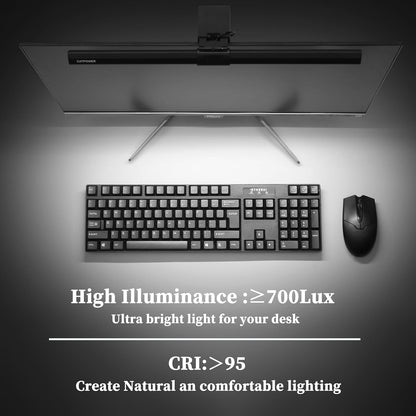 CATPOWER Portable Laptop Monitor Light Bar with USB Connection, e-Reading LED Task Lamp, 3 Color Temperature Settings, 10 Levels of Brightness Adjustment, No Glare on the Screen, Saves Space