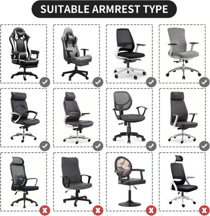 FORCHEER Office Chair Armrest Covers 12-15 Inch Velvet Elastic Black Arm Rest Covers for Desk Computer Chairs Washable