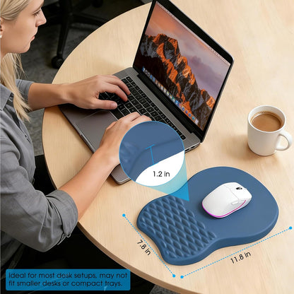 MROCO Ergonomic Mouse Pad with Wrist Support, Memory Foam Wrist Rest Mouse Pad, Non-Slip Base, Smooth Surface for Office & Home, Black